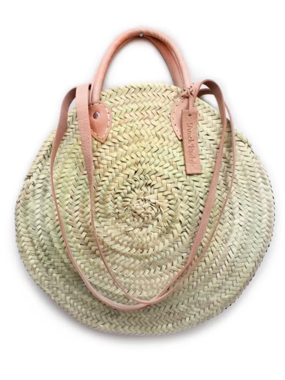 New Round Straw Tote with Tan Leather Handles French
basket market - Picture 3 of 4
